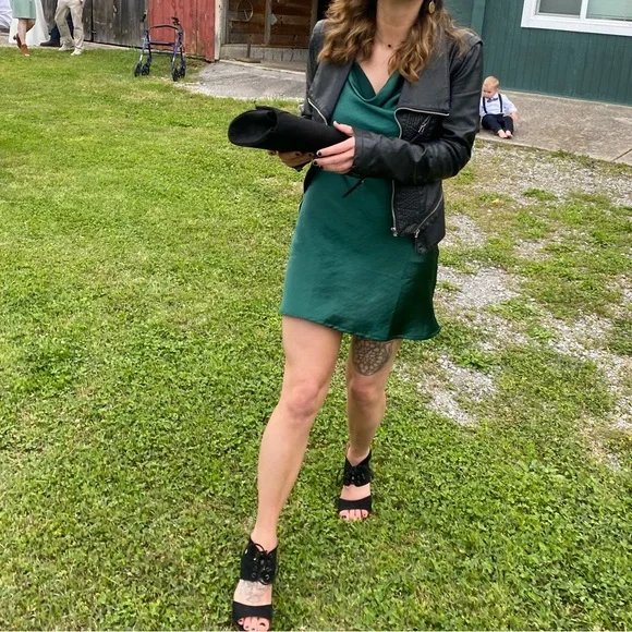 Motel Rocks | Dresses | Satin Green Motel Dress | Poshmark